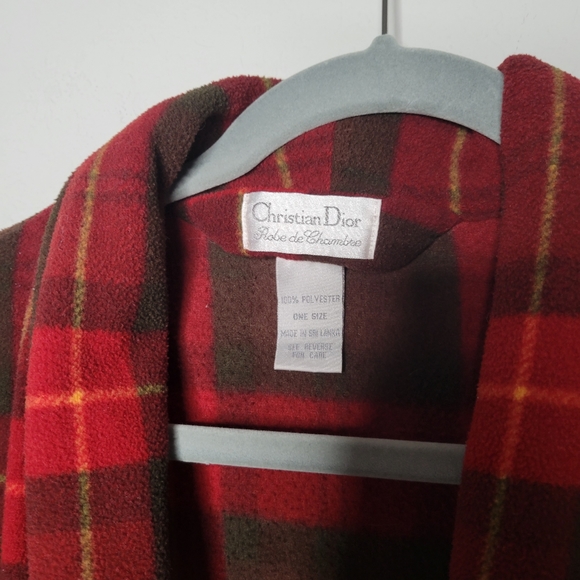 Christian dior plaid robe with waist tie - Picture 4 of 7
